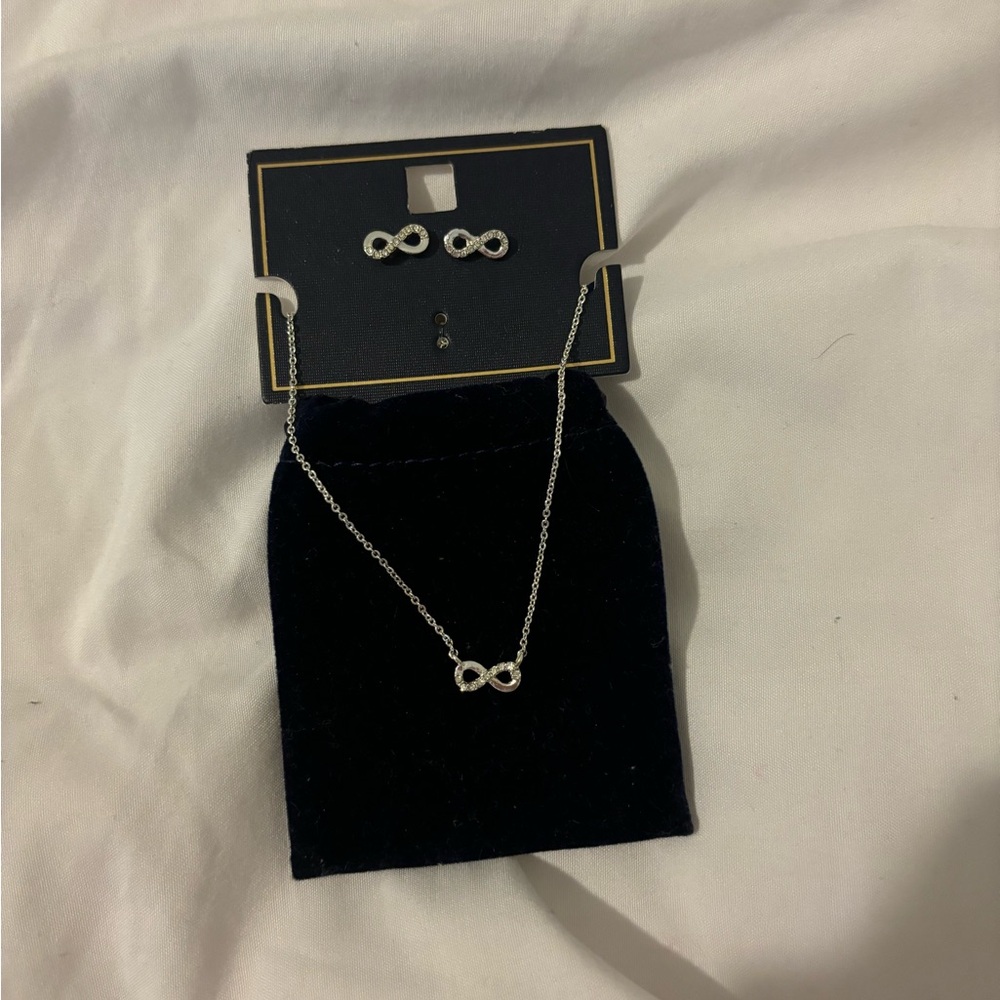 infinity necklace and earrings